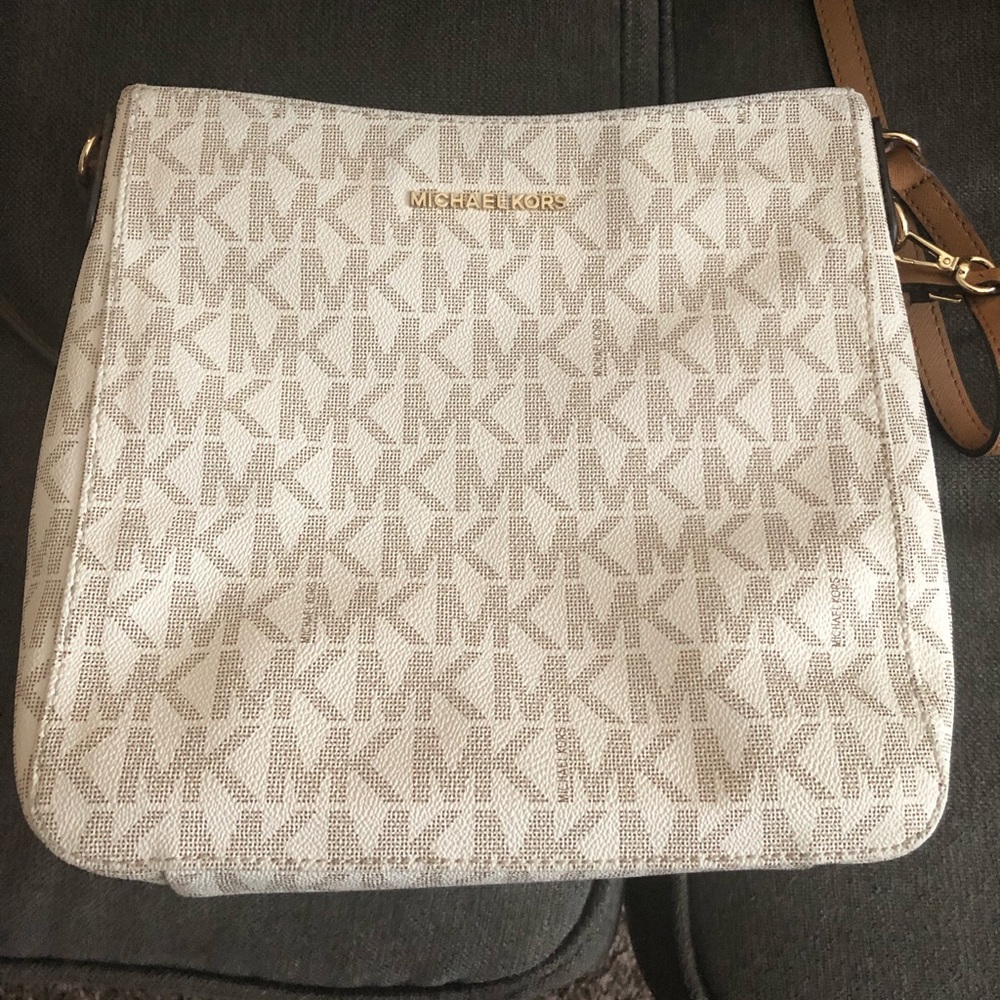 White Michael Korda Crossbody Purse